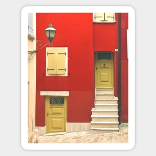 Red Mediterranean Facade Sticker